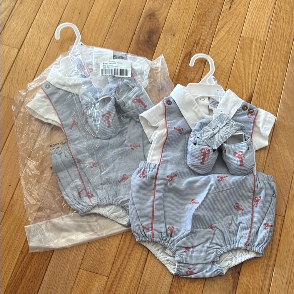 Adorable Baby Romper with Lobster Print